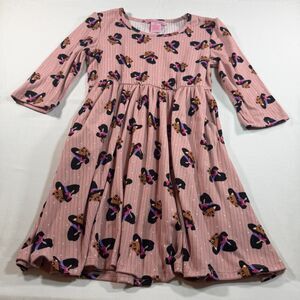 Emma and Elsa 6X Twirl Dress Girls Pink Ribbed Knit Halloween Witch Cat Pockets